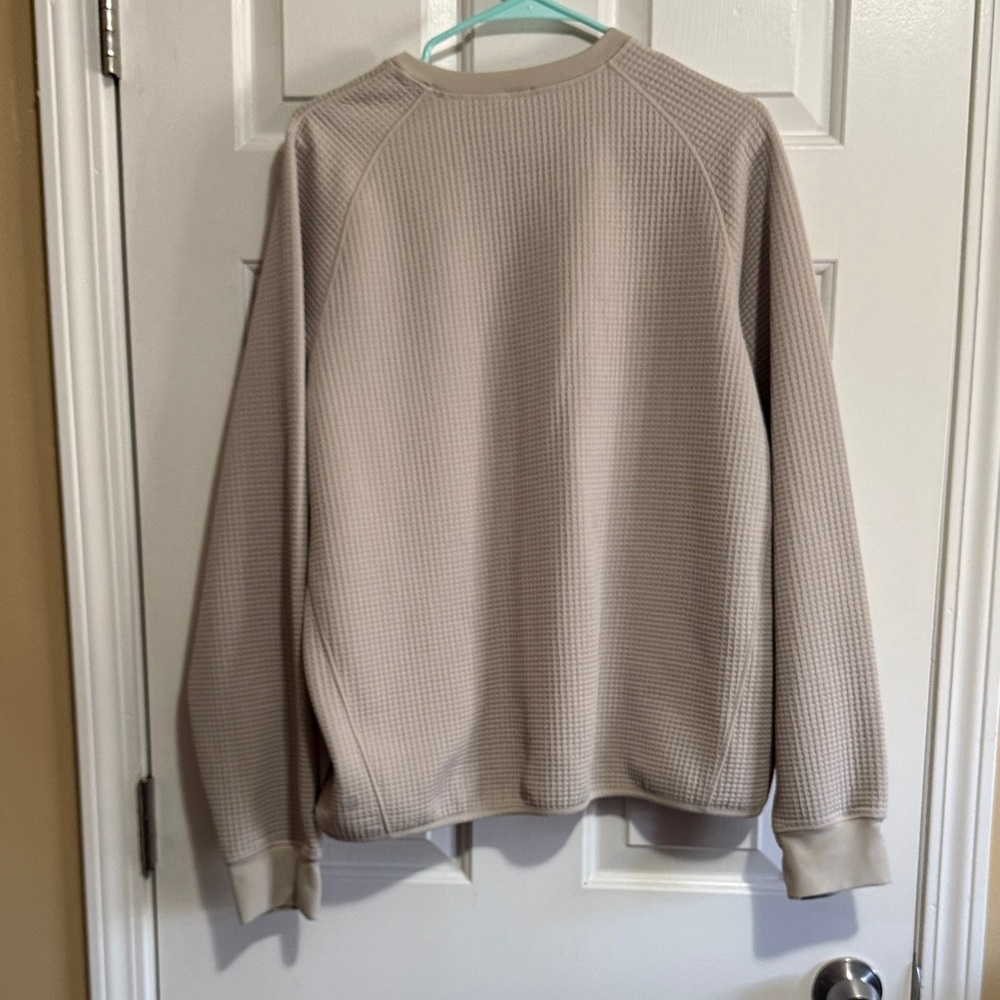 Lululemon Waffle-Knit Crewneck Long-Sleeve Shirt-Mojave Tan / Bone - Picture 3 of 5